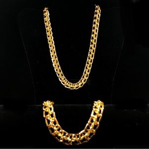 NECKLACE & BRACELET SET - GOLD-TONE 18.75” Necklace & 8.375” Bracelet